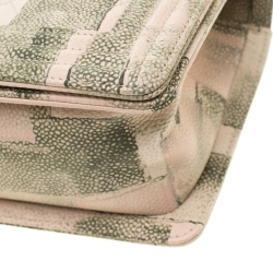 مملوكة مسبقًا Chanel Beige/Green Quilted Watercolor Print Caviar Leather Medium Boy Flap Bag