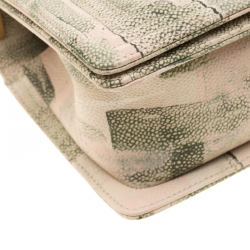 مملوكة مسبقًا Chanel Beige/Green Quilted Watercolor Print Caviar Leather Medium Boy Flap Bag