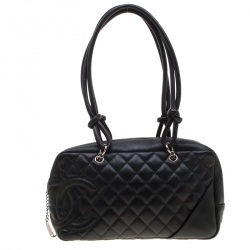 Chanel Black Quilted Crinkled Leather Ultra Stitch Bowling Bag - Yoogi's  Closet
