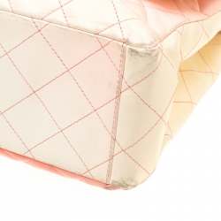 Pre Owned Chanel Off-White/Ombre Quilted Leather Maxi Classic Single Flap Bag