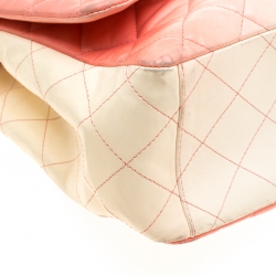 Pre Owned Chanel Off-White/Ombre Quilted Leather Maxi Classic Single Flap Bag