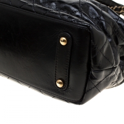 Pre Owned Chanel Black Stingray Leather CC Bindi Top Handle Bag