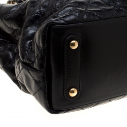 Pre Owned Chanel Black Stingray Leather CC Bindi Top Handle Bag