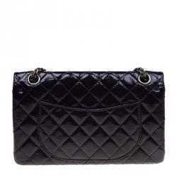 Pre Owned حقيبة شانيل قلاب ريإشو 2.55 كلاسيك 227 جلد مبطنة عنابية ميتالك