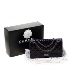 Pre Owned حقيبة شانيل قلاب ريإشو 2.55 كلاسيك 227 جلد مبطنة عنابية ميتالك