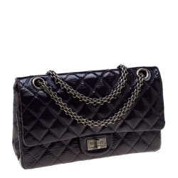 Pre Owned حقيبة شانيل قلاب ريإشو 2.55 كلاسيك 227 جلد مبطنة عنابية ميتالك