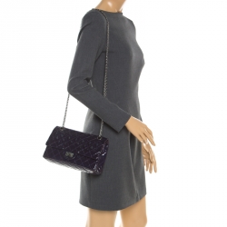 Pre Owned حقيبة شانيل قلاب ريإشو 2.55 كلاسيك 227 جلد مبطنة عنابية ميتالك