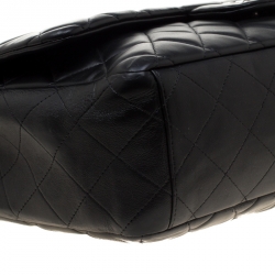 Pre Owned Chanel Black Quilted Leather Maxi Classic Single Flap Bag