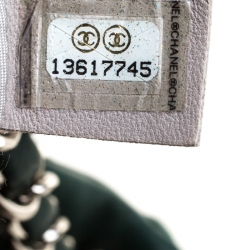 Pre Owned حقيبة شانيل قلاب كلاسيكية خياطة ألترا جلد مجعد خضراء