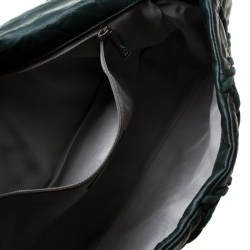 Pre Owned حقيبة شانيل قلاب كلاسيكية خياطة ألترا جلد مجعد خضراء