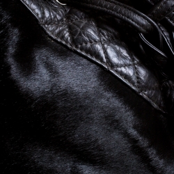 Pre Owned Chanel Black Quilted Leather and Ponyhair Drawstring Shoulder Bag