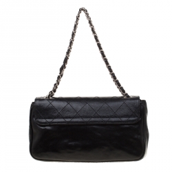 Pre Owned Chanel Black Quilted Caviar Leather Reissue Shoulder Bag