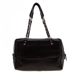 Pre Owned حقيبة كتف شانيل إن ذا سيتي جيب جلد بنية داكنة