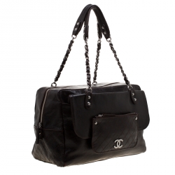 Pre Owned حقيبة كتف  شانيل إن ذا سيتي جيب جلد بنية داكنة