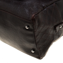 Pre Owned حقيبة كتف شانيل إن ذا سيتي جيب جلد بنية داكنة