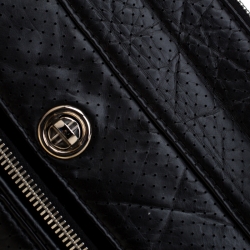 Pre Owned Chanel Black Perforated Leather Camera Bag