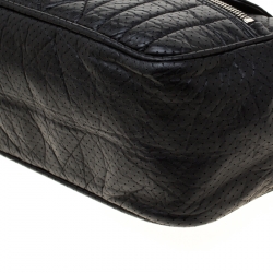 Pre Owned Chanel Black Perforated Leather Camera Bag