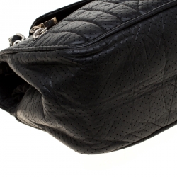 Pre Owned Chanel Black Perforated Leather Camera Bag