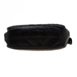 Pre Owned Chanel Black Perforated Leather Camera Bag