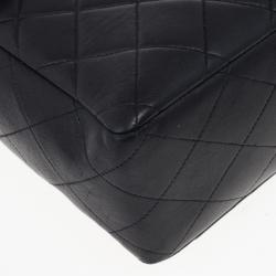Pre Owned Chanel Navy Lambskin Classic Maxi Flap Bag