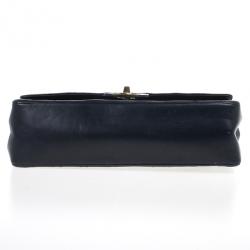 Pre Owned Chanel Vintage Black Medium Lambskin Flap Bag