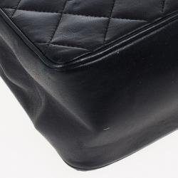 Pre Owned Chanel Vintage Black Medium Lambskin Flap Bag