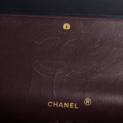 Pre Owned Chanel Vintage Black Medium Lambskin Flap Bag