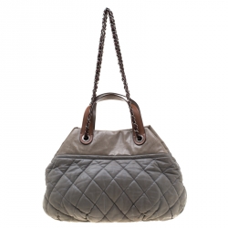 مملوكة مسبقًا Chanel Grey Quilted Leather Large In-the-Mix Shoulder Bag