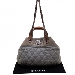 مملوكة مسبقًا Chanel Grey Quilted Leather Large In-the-Mix Shoulder Bag