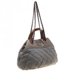 مملوكة مسبقًا Chanel Grey Quilted Leather Large In-the-Mix Shoulder Bag