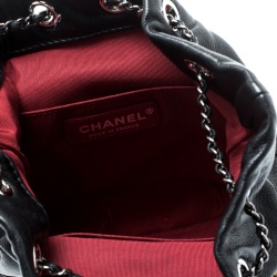 Pre Owned Chanel Black Quilted Leather Small Gabrielle Bucket Bag