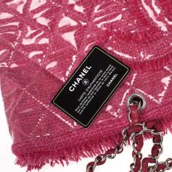Pre Owned Chanel Fuchsia Tweed and Quilted Vinyl CC Logo Tote Bag