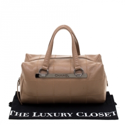 مملوكة مسبقًا حقيبة شانيل ايست ويست بولر جلد كافيار مبطنة خياطة عريضة سوداء