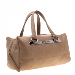 مملوكة مسبقًا حقيبة شانيل ايست ويست بولر جلد كافيار مبطنة خياطة عريضة سوداء