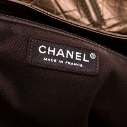 Pre Owned Chanel Bronze Leather Shopping in Moscow Tote