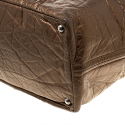 Pre Owned Chanel Bronze Leather Shopping in Moscow Tote