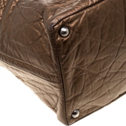 Pre Owned Chanel Bronze Leather Shopping in Moscow Tote