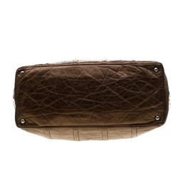 Pre Owned Chanel Bronze Leather Shopping in Moscow Tote