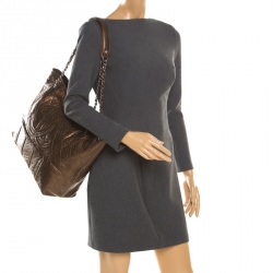 Pre Owned Chanel Bronze Leather Shopping in Moscow Tote