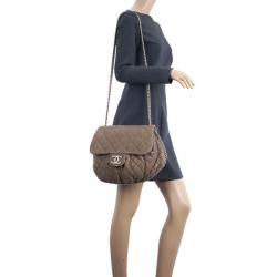 Pre Owned Chanel Olive Green Quilted Bubble Bag