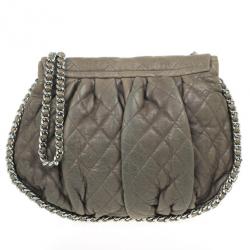 Pre Owned Chanel Olive Green Quilted Bubble Bag