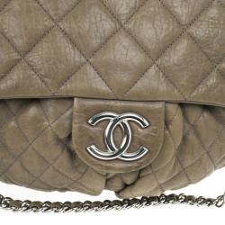Pre Owned Chanel Olive Green Quilted Bubble Bag