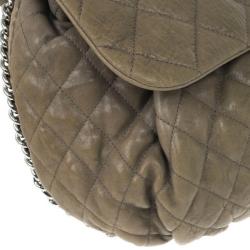 Pre Owned Chanel Olive Green Quilted Bubble Bag