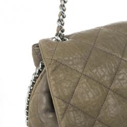 Pre Owned Chanel Olive Green Quilted Bubble Bag