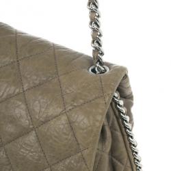 Pre Owned Chanel Olive Green Quilted Bubble Bag
