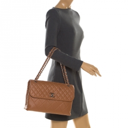 مملوكة مسبقًا Chanel Brown Quilted Leather In-The-Business Flap Bag