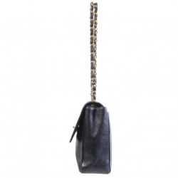 Pre Owned Chanel Navy Blue Caviar Leather Vintage Flap Bag