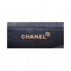 Pre Owned Chanel Navy Blue Caviar Leather Vintage Flap Bag