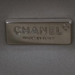 Pre Owned Chanel Silver Lambskin Small Chain Around Clutch