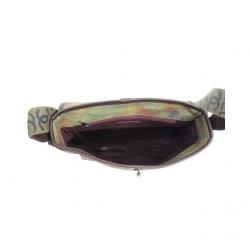 Pre Owned Chanel Multicolor Khaki Canvas Peace & Love' Shoulder Bag